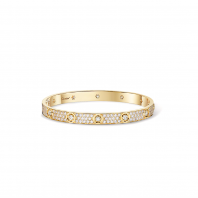 CARTIER LOVE BRACELET, CLASSIC MODEL, PAVED, 10 DIAMONDS N6727317